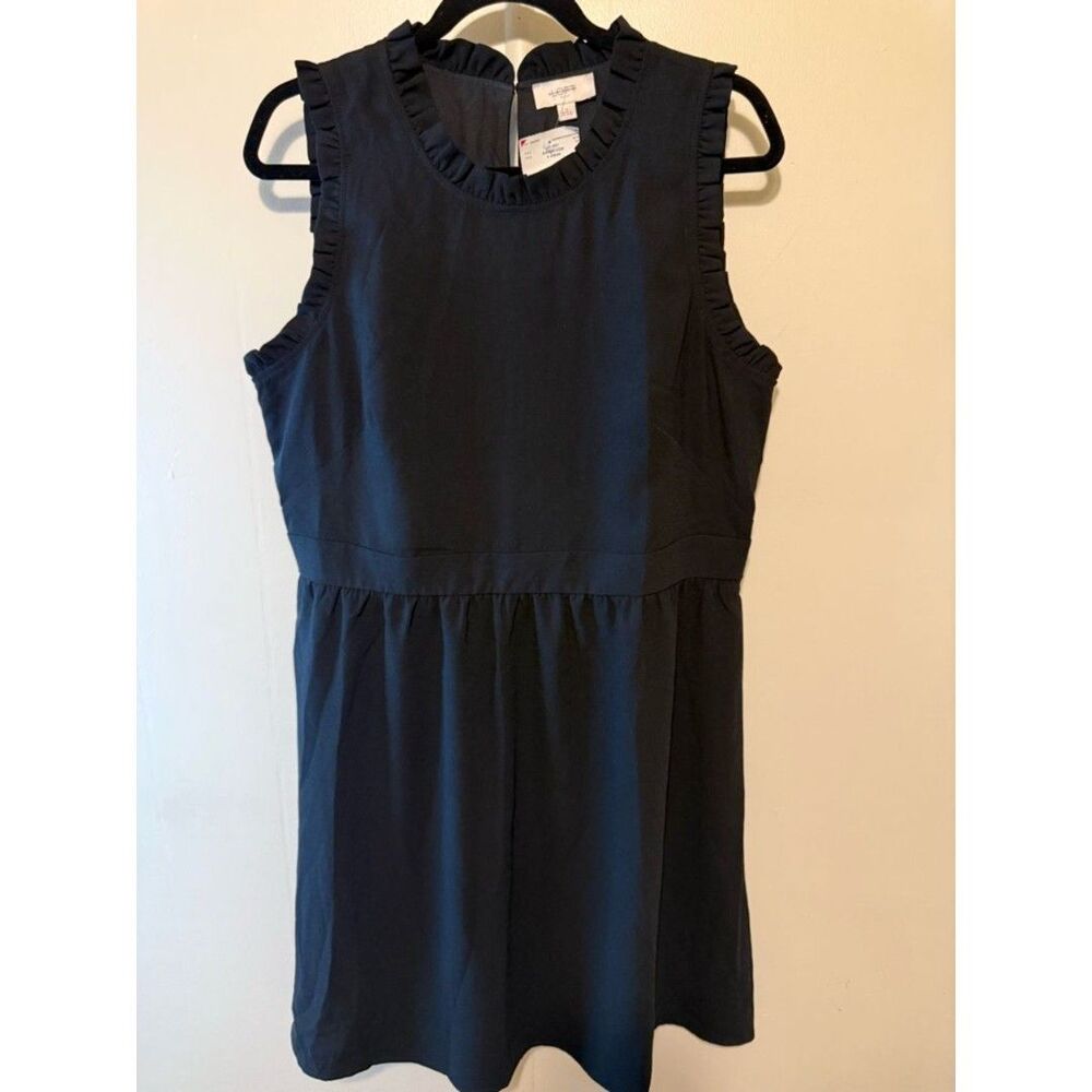 Loft Girls' Black Ruffle Trim Sleeveless Dress 14